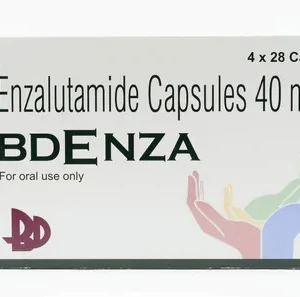 Bdenza Enzalutamide 40 mg capsules carton by BDR Pharmaceuticals