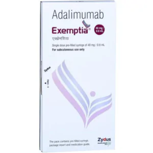 Exemptia adalimumab 40 mg/0.8 mL pre-filled syringe carton by Zydus