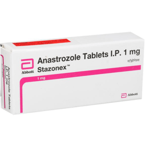 Stazonex anastrozole 1 mg tablets carton by Abbott
