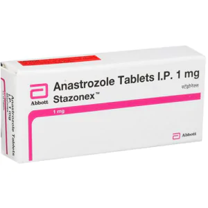 Stazonex anastrozole 1 mg tablets carton by Abbott